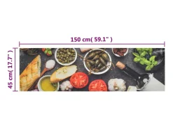 Alfombra de cocina lavable terciopelo dibujo vino cena 45x150cm ES947138