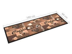 Alfombra de cocina lavable Coffee marrón 60x180 cm ES252523
