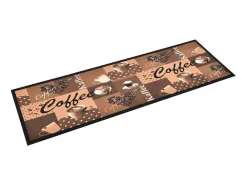 Alfombra de cocina lavable Coffee marrón 60x180 cm ES252523
