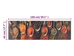 Alfombra de cocina lavable terciopelo cuchara especias 45x150cm ES187808