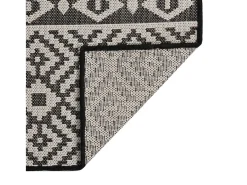 Alfombra de exterior de tejido plano 160x230 cm Rayas negras