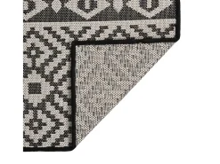 Alfombra de exterior de tejido plano 200x280 cm Rayas negras