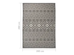 Alfombra de exterior de tejido plano 200x280 cm Rayas negras