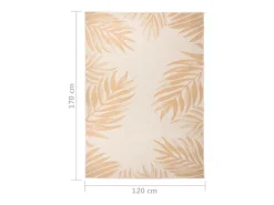 Alfombra de exterior de tejido plano con estampado de hojas de 120 x 170 cm