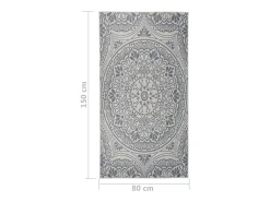 Alfombra de exterior de tejido plano 80x150 cm estampado azul