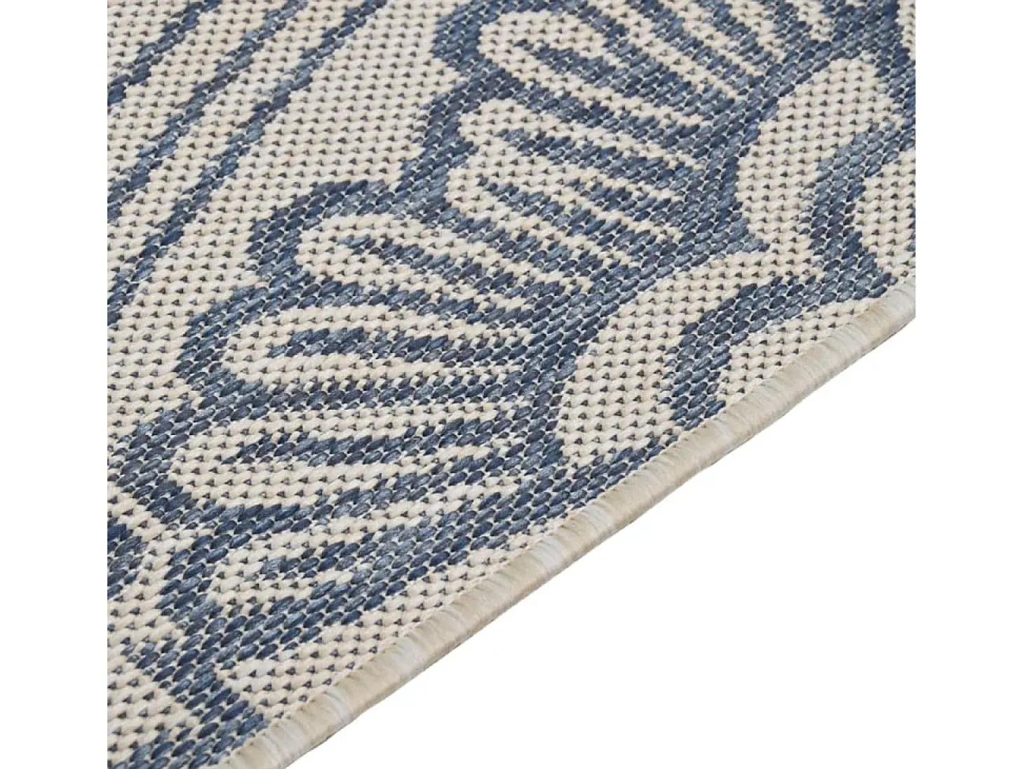 Alfombra de exterior de tejido plano 80x150 cm estampado azul