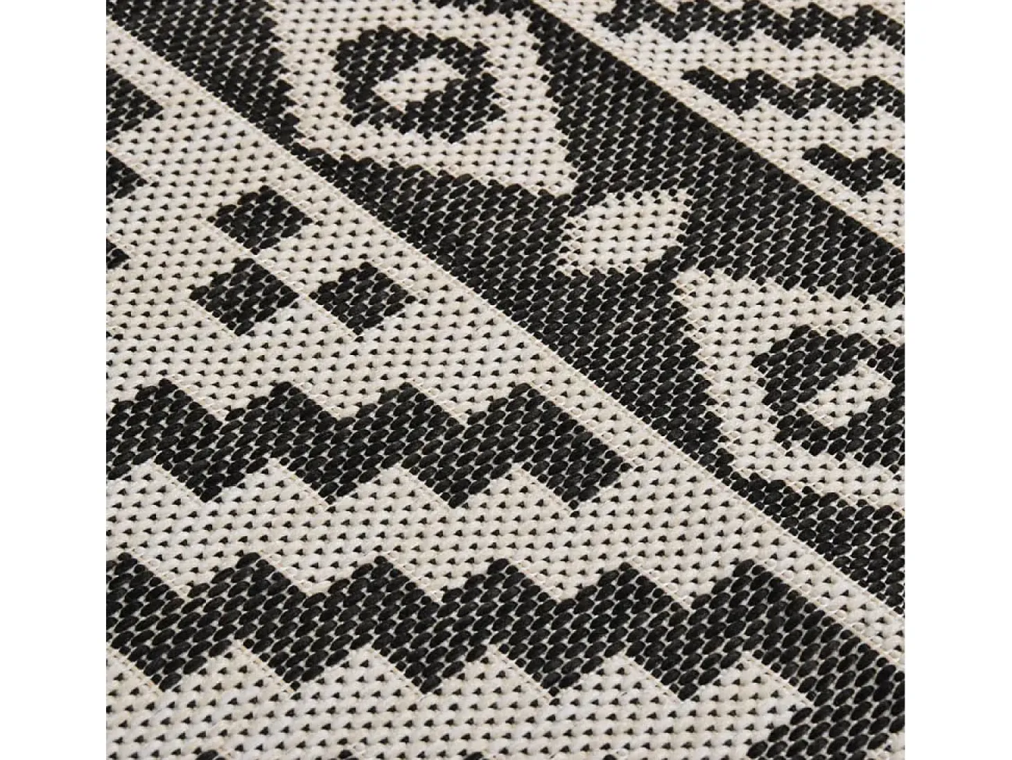 Alfombra de exterior de tejido plano 80x250 cm Rayas negras