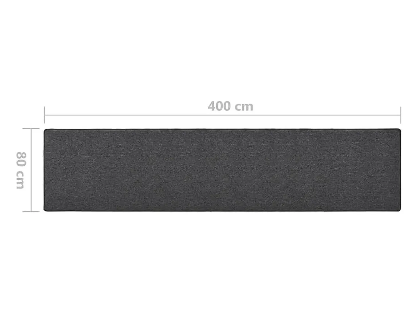 Alfombra de pasillo antracita 80x400 cm