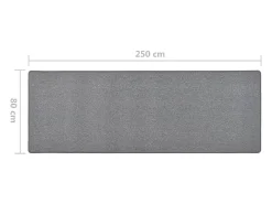 Alfombra de pasillo gris oscuro 80x250 cm