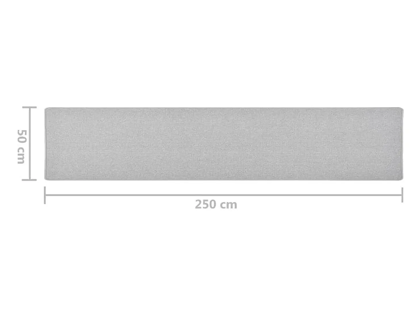 Alfombra de pasillo gris claro 50x250 cm