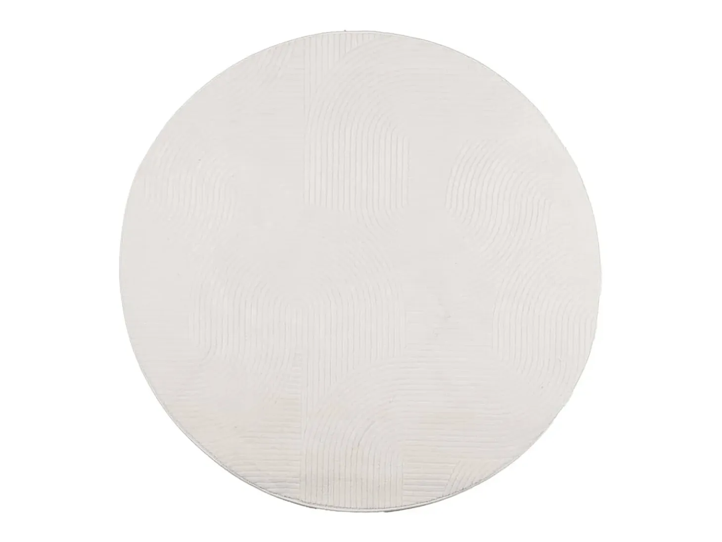Alfombra de pelo corto IZA, estilo escandinavo, color crema, Ø 80 cm