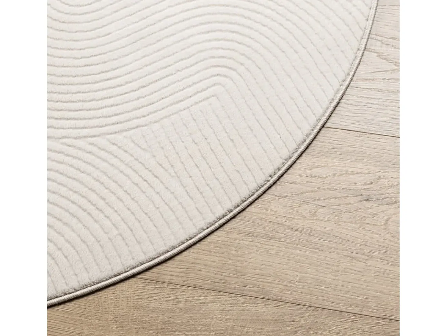 Alfombra de pelo corto IZA, estilo escandinavo, color crema, Ø 200 cm