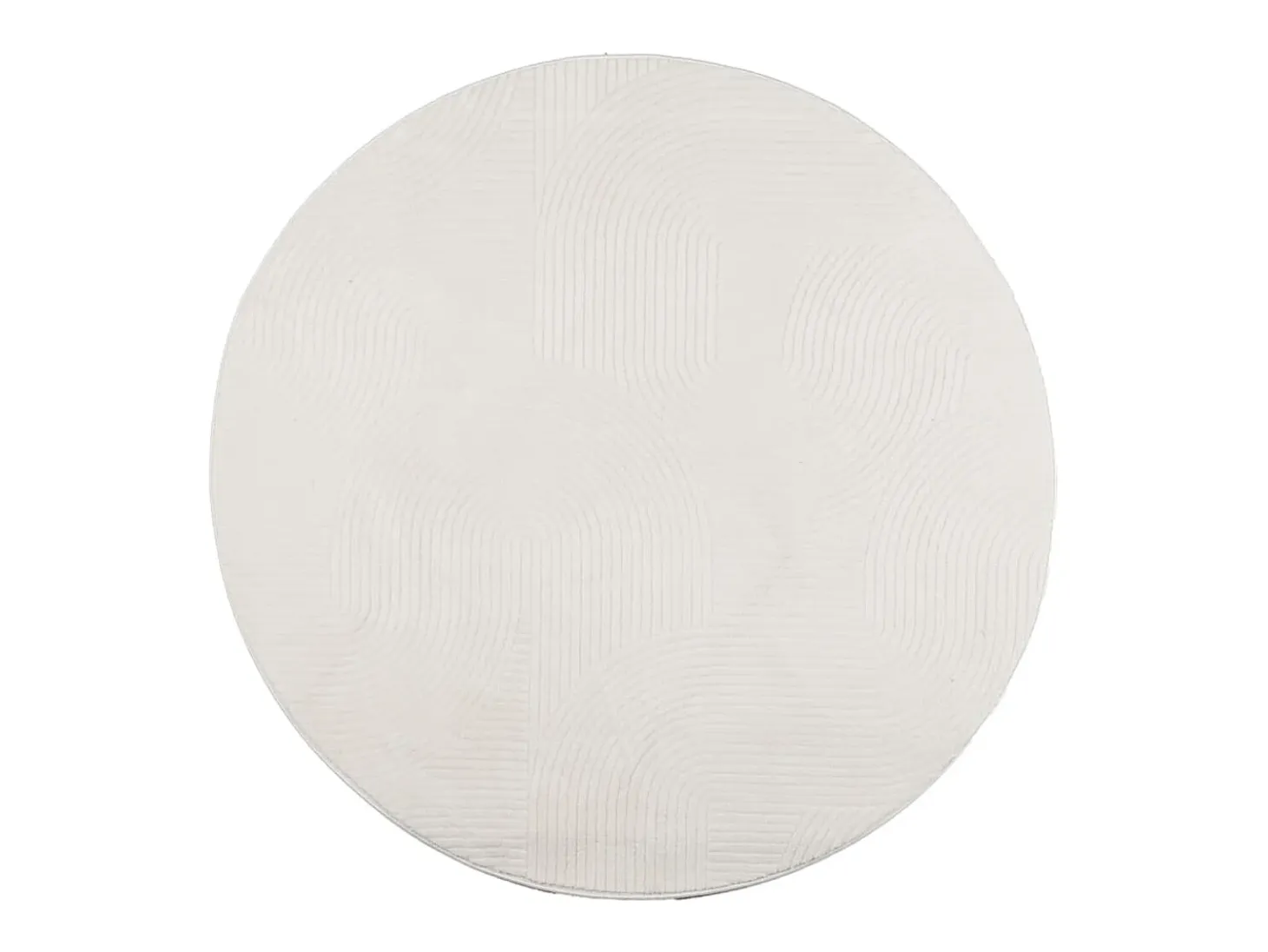Alfombra de pelo corto IZA, estilo escandinavo, color crema, Ø 200 cm