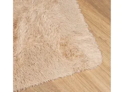 Alfombra de pelo largo beige NAVARRA 240x240 cm poliéster