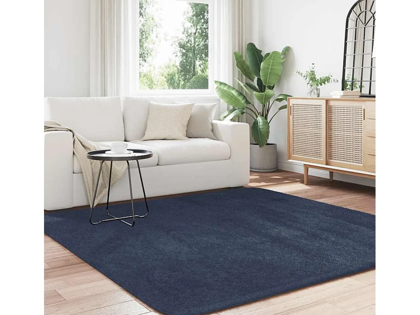 Alfombra de pelo largo NAVARRA azul marino 200x200 cm