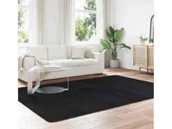 Alfombra de pelo largo negra NAVARRA 200x290 cm Poliéster
