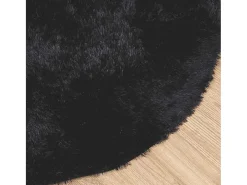 Alfombra de pelo largo negra NAVARRA 120x120 cm poliéster