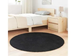 Alfombra de pelo largo negra NAVARRA 120x120 cm poliéster