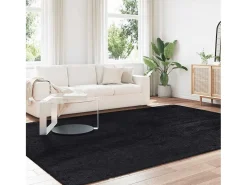 Alfombra de pelo largo negra NAVARRA 240x340 cm poliéster