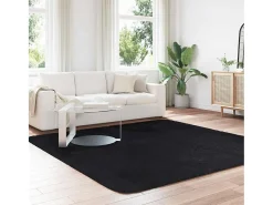 Alfombra de pelo largo negra NAVARRA 240x240 cm poliéster