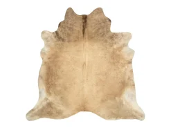 Alfombra de piel de vaca auténtica 150 x 170 cm beige