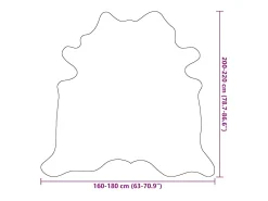 Alfombra de piel de vaca auténtica marrón y blanca 180x220 cm