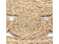 Alfombra de yute con diseño trenzado, redonda de 120 cm.