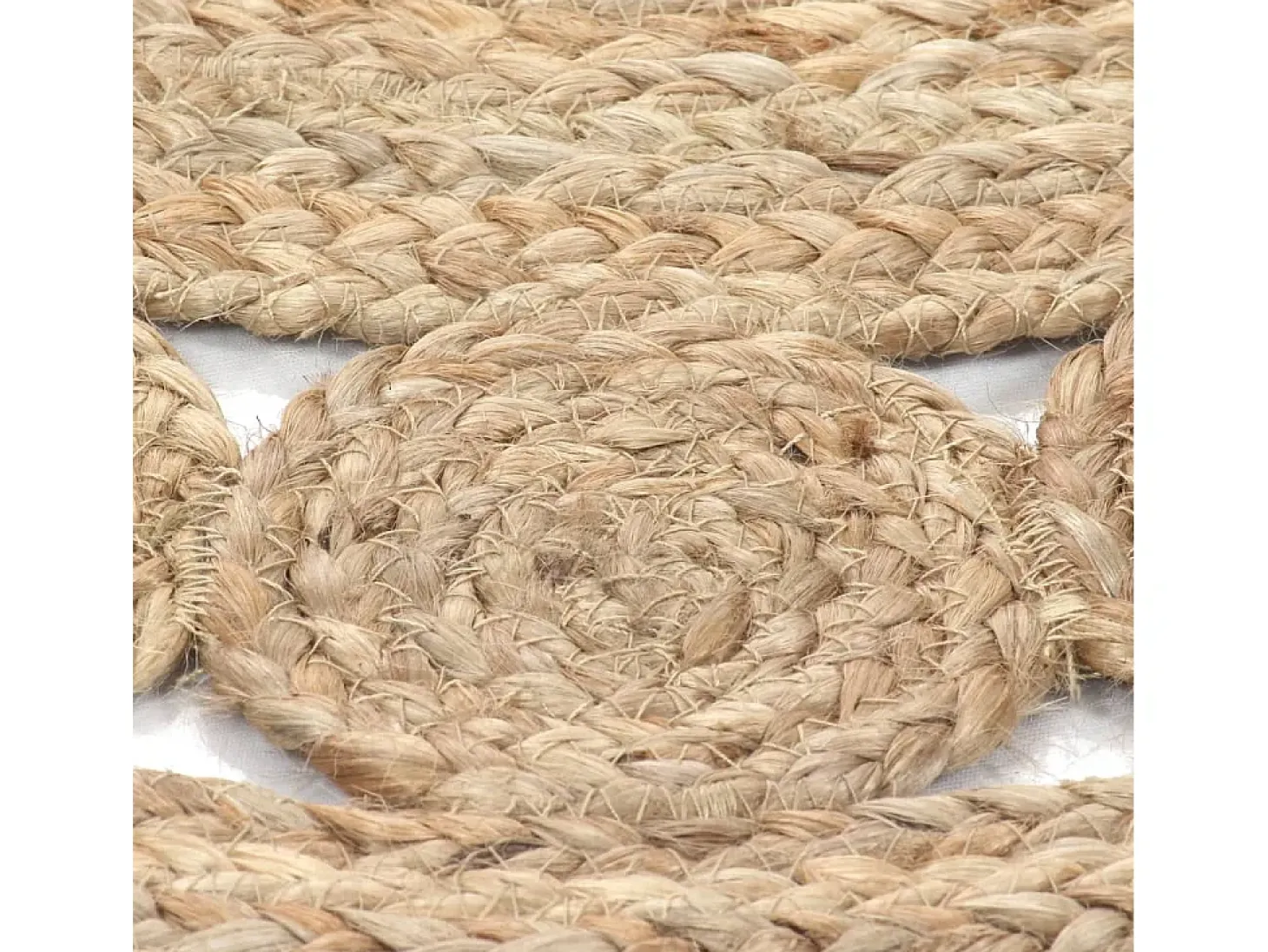 Alfombra de yute con diseño trenzado, redonda de 120 cm.