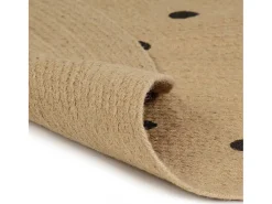 Alfombra de yute hecha a mano con estampado de lunares de 120 cm