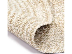 Alfombra de yute hecha a mano blanca y natural 150 cm
