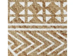 Alfombra de yute hecha a mano con estampado blanco de 120 cm