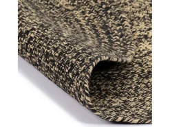 Alfombra de yute hecha a mano negra y natural 120 cm