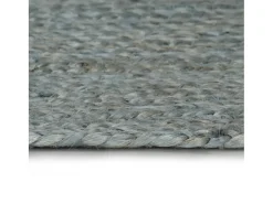 Alfombra de yute hecha a mano redonda 120 cm verde oliva
