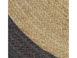 Alfombra de yute hecha a mano con borde gris oscuro 90 cm
