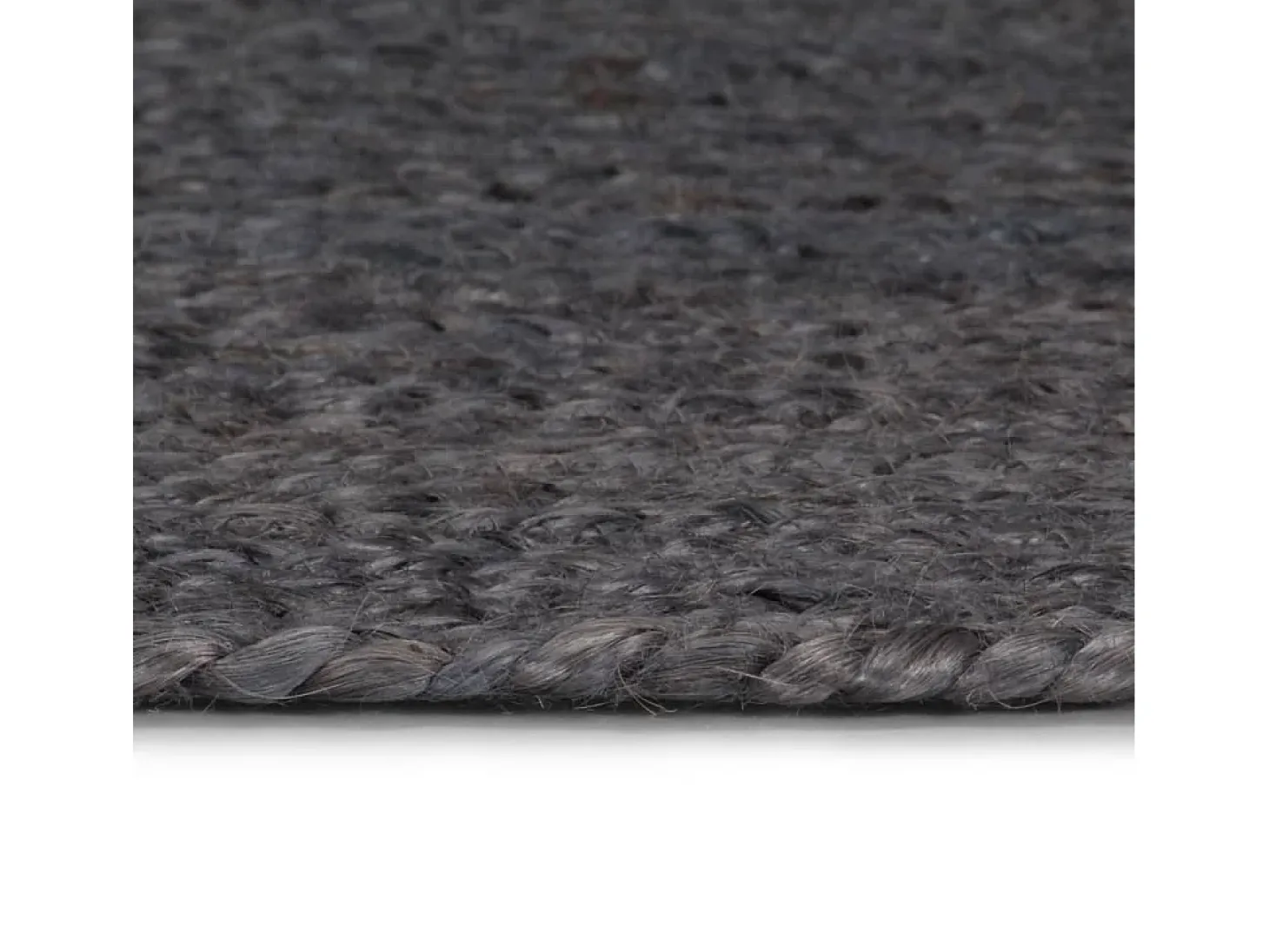 Alfombra de yute hecha a mano redonda de 210 cm en gris oscuro