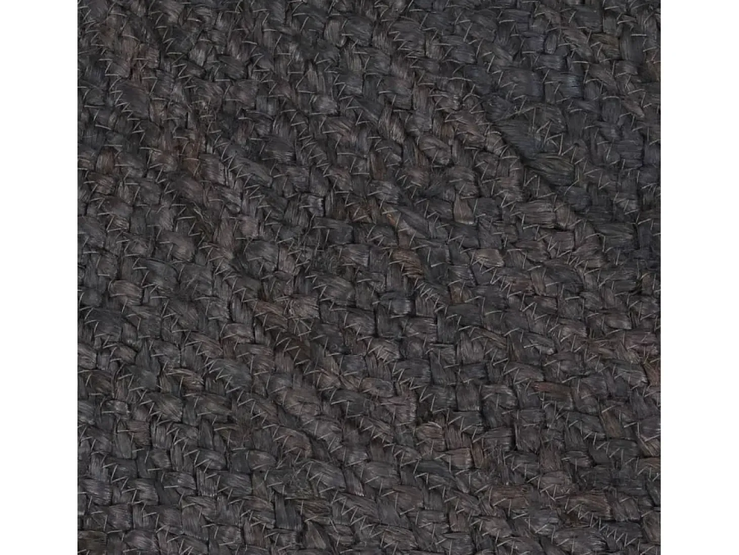 Alfombra de yute hecha a mano redonda de 210 cm en gris oscuro