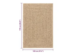 Alfombra efecto yute de 120x170 cm, para interior y exterior