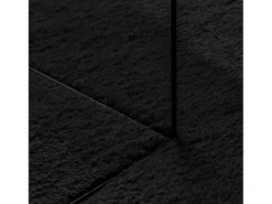 Alfombra HUARTE de pelo corto suave y lavable negra 80x250 cm