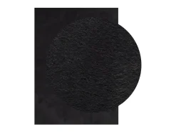 Alfombra HUARTE de pelo corto suave y lavable negra 240x340 cm