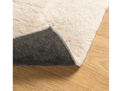 Alfombra HUARTE de pelo corto suave y lavable beige 120x120 cm