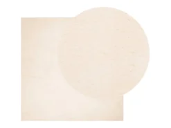 Alfombra HUARTE de pelo corto suave y lavable beige 120x120 cm