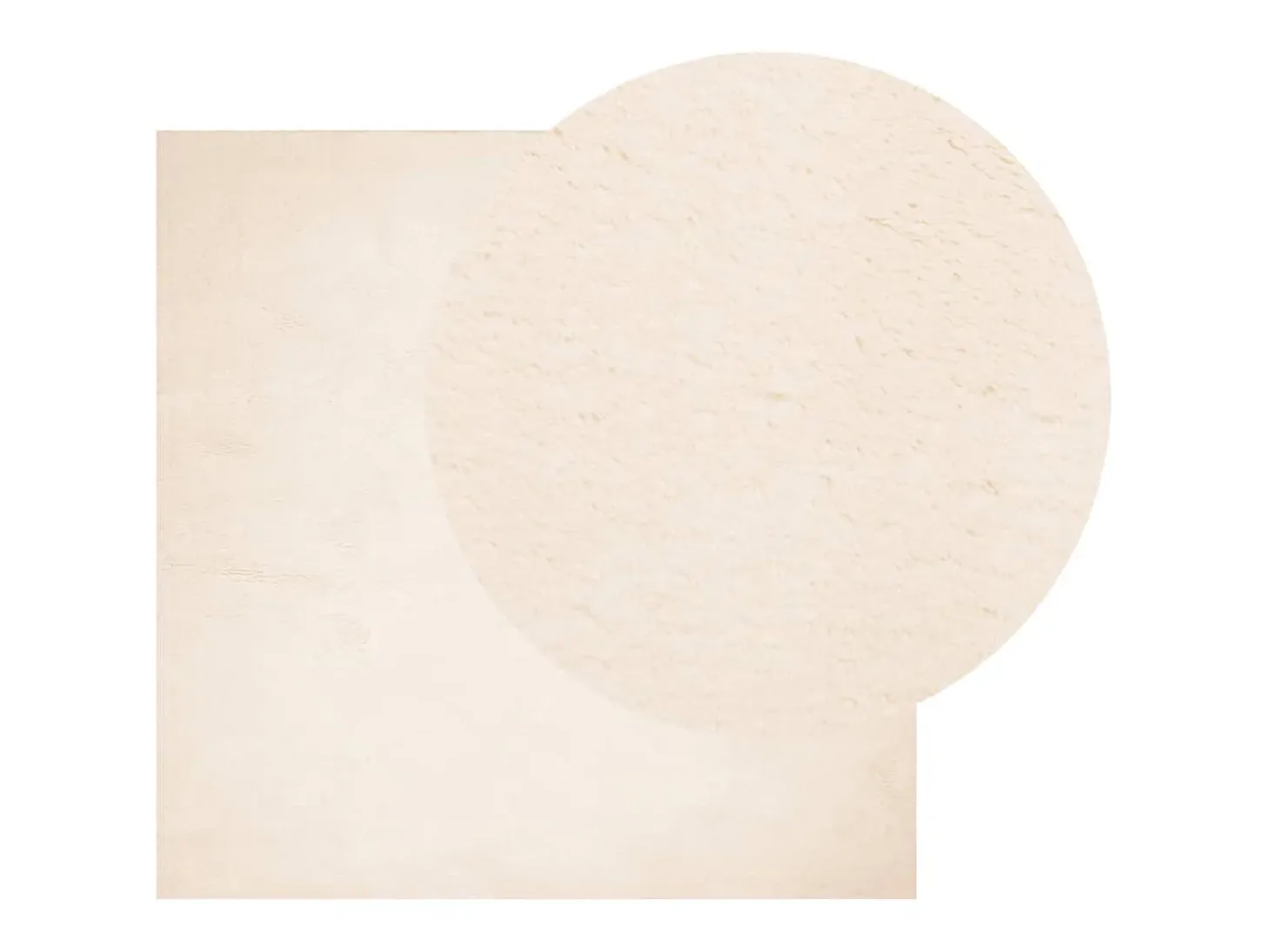 Alfombra HUARTE de pelo corto suave y lavable beige 120x120 cm