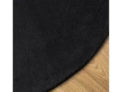 Alfombra HUARTE de pelo corto suave y lavable en color negro Ø 120 cm