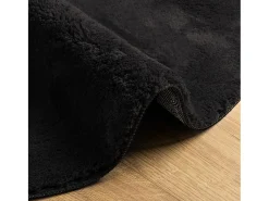 Alfombra HUARTE de pelo corto suave y lavable en color negro Ø 120 cm