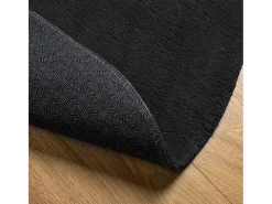 Alfombra HUARTE de pelo corto suave y lavable en color negro Ø 120 cm