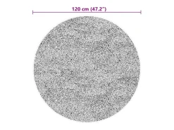 Alfombra HUARTE de pelo corto suave y lavable en color negro Ø 120 cm