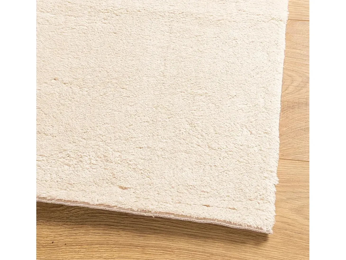 Alfombra HUARTE de pelo corto suave y lavable beige 80x200 cm