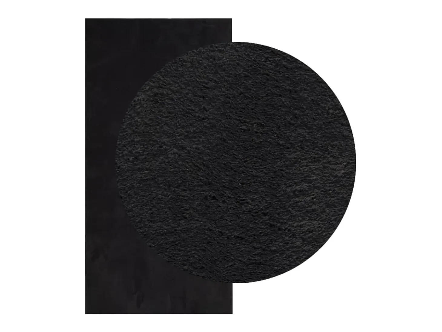 Alfombra HUARTE de pelo corto suave y lavable negra 100x200 cm
