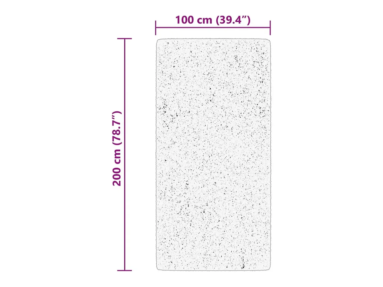 Alfombra HUARTE de pelo corto suave y lavable negra 100x200 cm