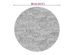 Alfombra HUARTE de pelo corto suave y lavable en color negro Ø 80 cm